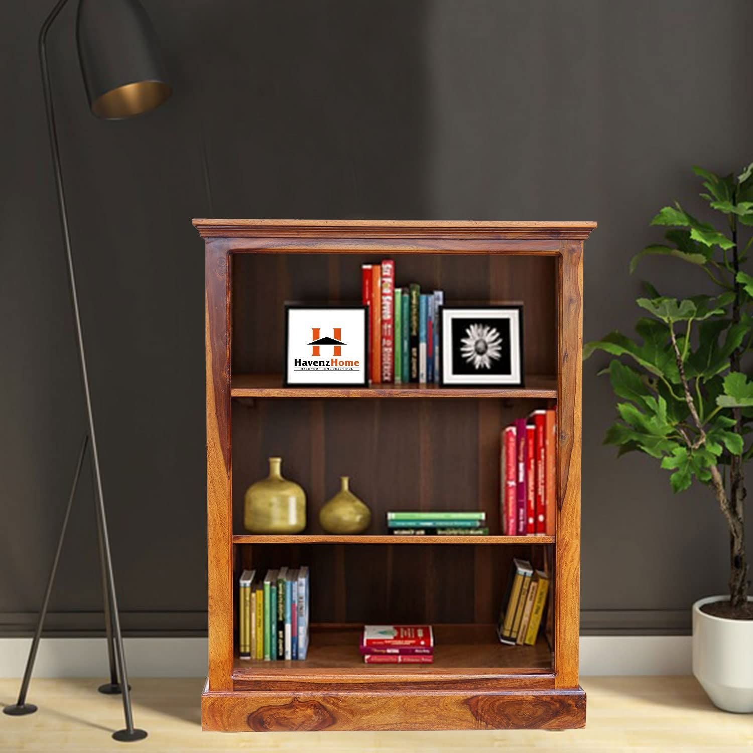 HavenzHome Wooden Shelf Book Shelf Multipurpose Display Rack with 2 Shelf