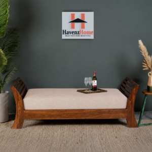 havenzhome classic wooden settee, elegant 2 seater sofa, handcrafted wood bench, couch with cushioned seat (walnut) (copy)