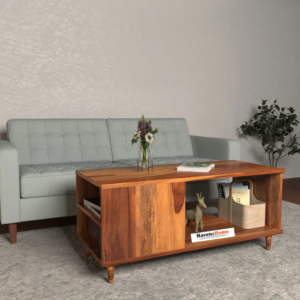 havenzhome solid wood coffee table with storage | stylish center table for living room (copy)