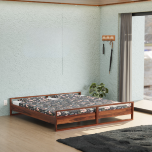 havenzhome solid sheesham wood king size bed without storage