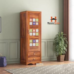 havenzhome solid sheesham wood almirah with storage