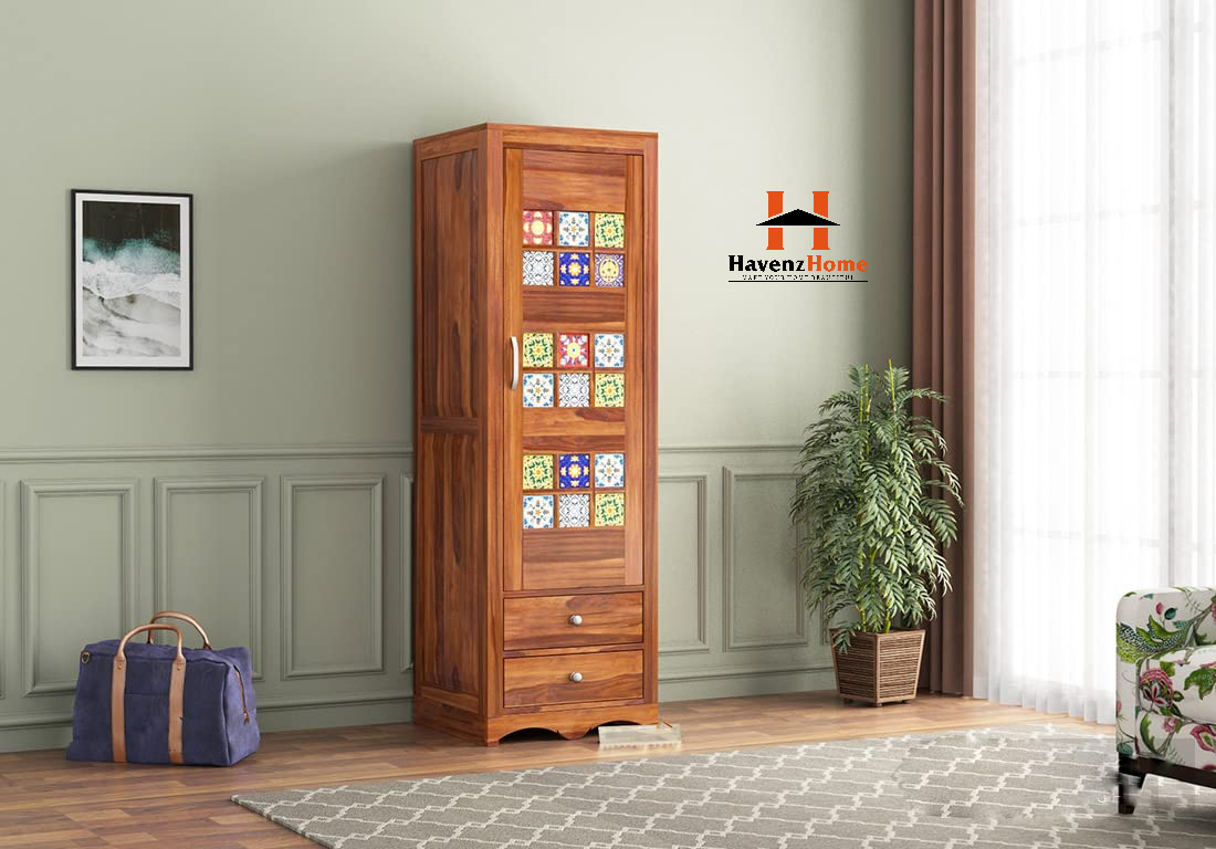 HavenzHome Solid Sheesham Wood Almirah with Storage