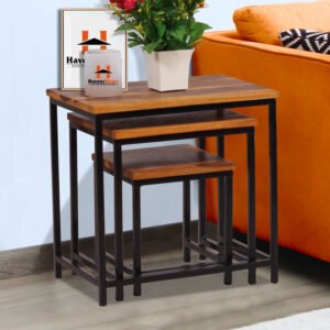 havenzhome elegant solid wood nesting tables for home