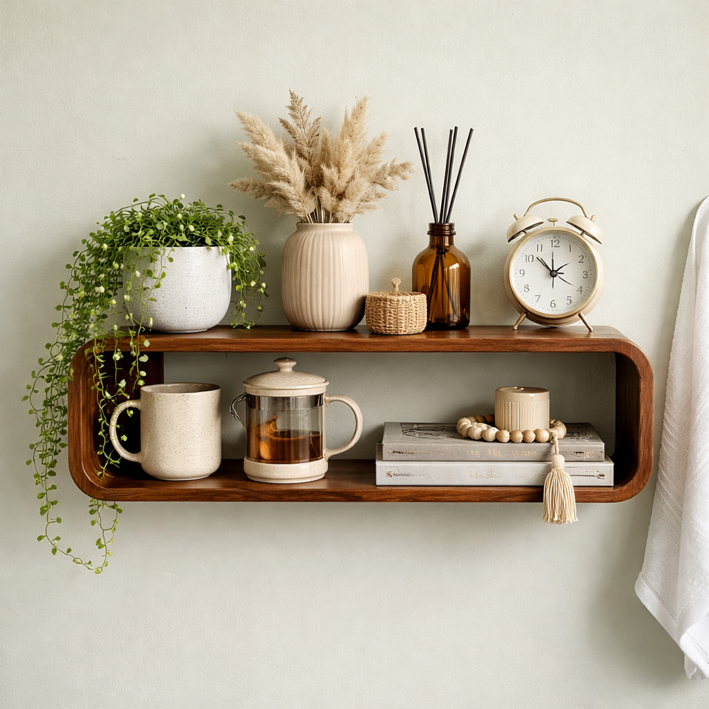 havenzhome wall mounted wooden shelf for books, plants & decor havenzhome wall mounted wooden shelf for books, plants & decor