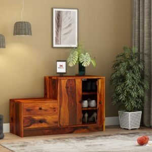 solid wood shoe rack cabinet with storage for entryway