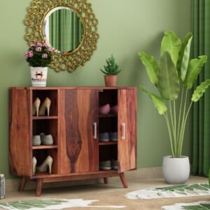 havenzhome wooden shoe rack with doors