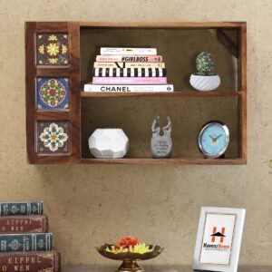 havenzhome premium wooden wall shelf for home decor & storage