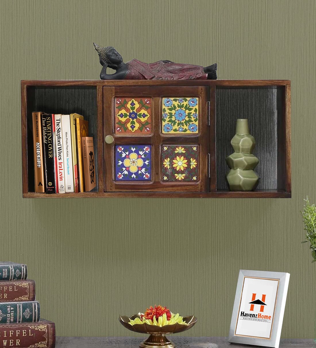 HavenzHome Wooden Wall Shelves, Display Unit, Book Storage Rack