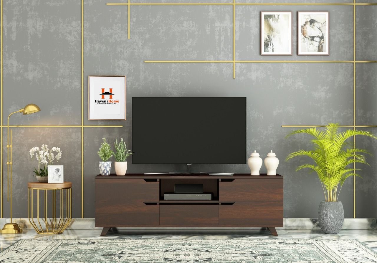 HavenzHome Solid Sheesham Wood TV Cabinet